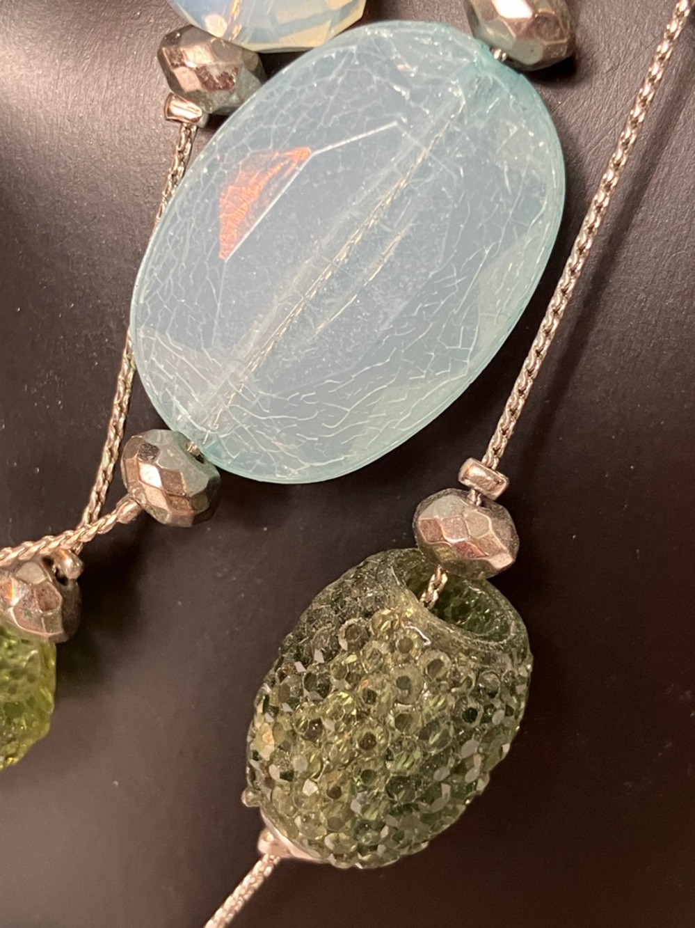 $5 Light Blue and Green Multi-Strand Beaded Necklace - Picture 4 of 10
